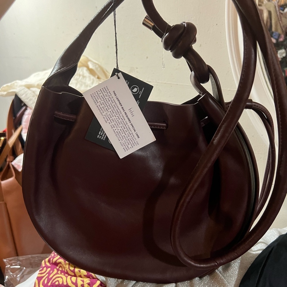 Nwt Behno Ina Napa Leather Crossbody In Wine — image 4 of 4